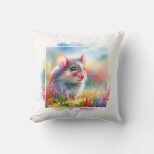 House Mouse AREF1306 _ Watercolor Throw Pillow