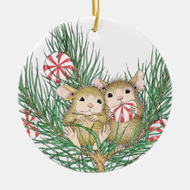House-Mouse Designs® - Baby's First Christmas Ceramic Ornament (Front)