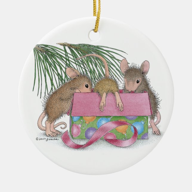 House-Mouse Designs® - Baby's First Christmas Ceramic Ornament (Front)