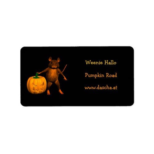 House Mouse with Pumpkin Label