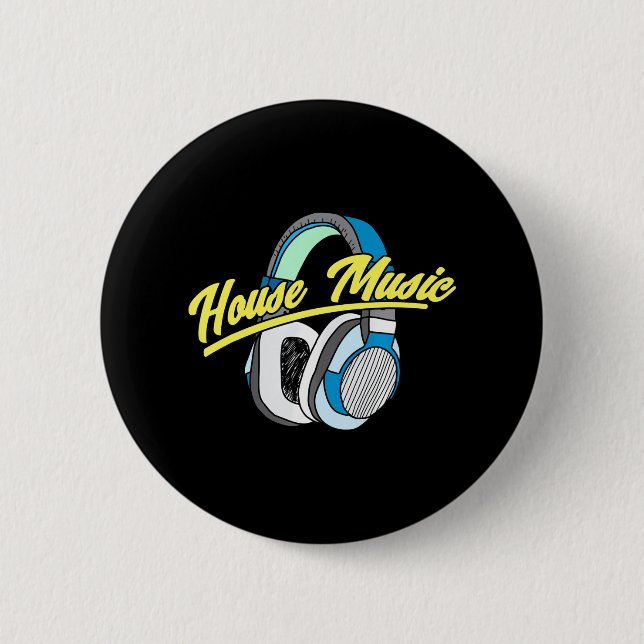 House Music DJ Turntable Headphones Button (Front)