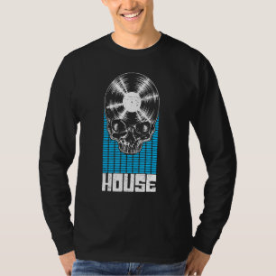 House Music Dj Vinyl Record Music   Equalizer Skul T-Shirt