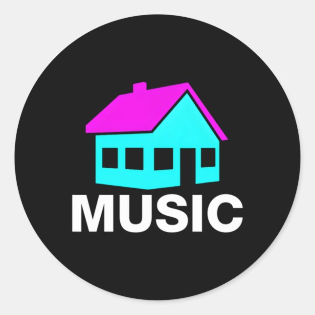 House Music Edm Rave Classic Round Sticker (Front)