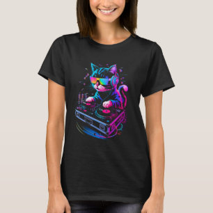 House Music Festival Cat DJ Techno Rave EDM Kitty  T-Shirt