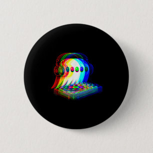 House Music Ghost Dj Optical Illusion Edm Hallowee Button