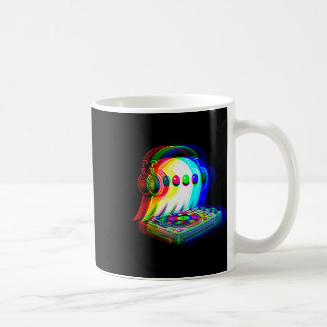 House Music Ghost Dj Optical Illusion Edm Hallowee Coffee Mug (Right)