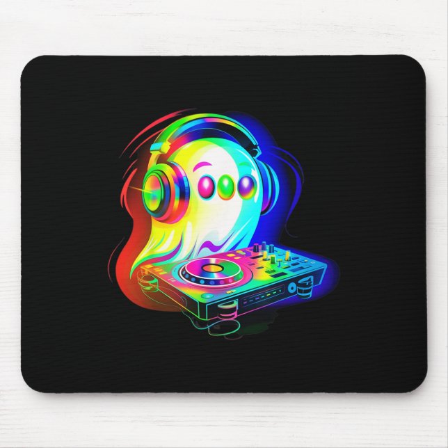 House Music Ghost Dj Optical Illusion Edm Hallowee Mouse Pad (Front)