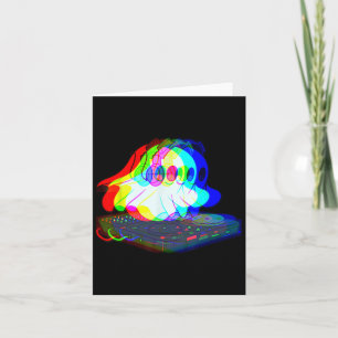 House Music Ghost Halloween Techno Rave Halloween  Card