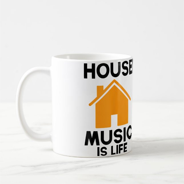 House Music Is Life Edm Rave Dj House Coffee Mug (Left)