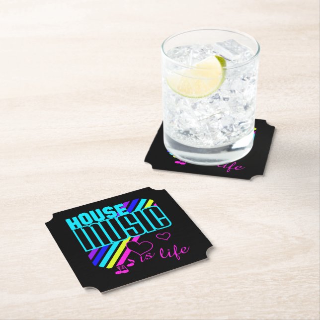 House Music Paper Coaster (Insitu)