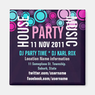 House Music Party Event Promotional  Magnet