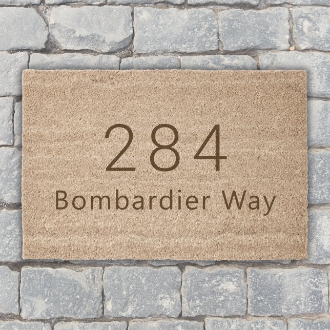 House Number Address Modern Personalised Fiber Doormat (Creator Uploaded)