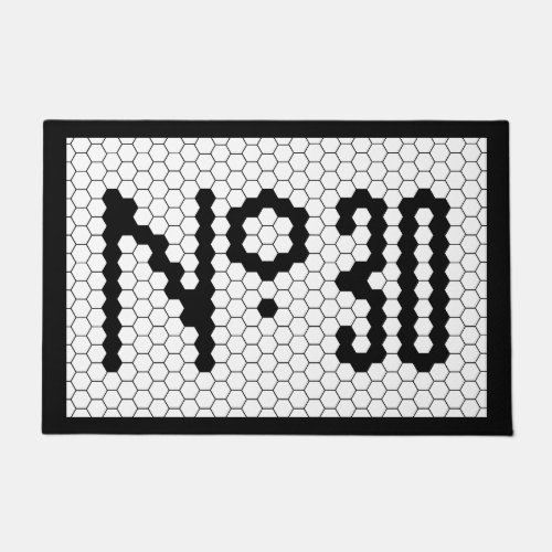 House Number Apartment Vintage Tile Design 30 Doormat