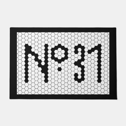 House Number Apartment Vintage Tile Design 37 Doormat