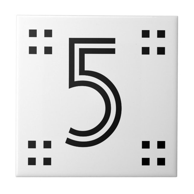 House Number - Art Deco Ceramic Tile (Front)
