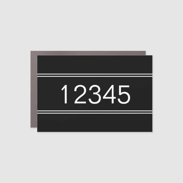 House Number Black and White Mailbox Decal Magnet (Front)