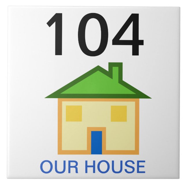 house number ceramic tile (Front)