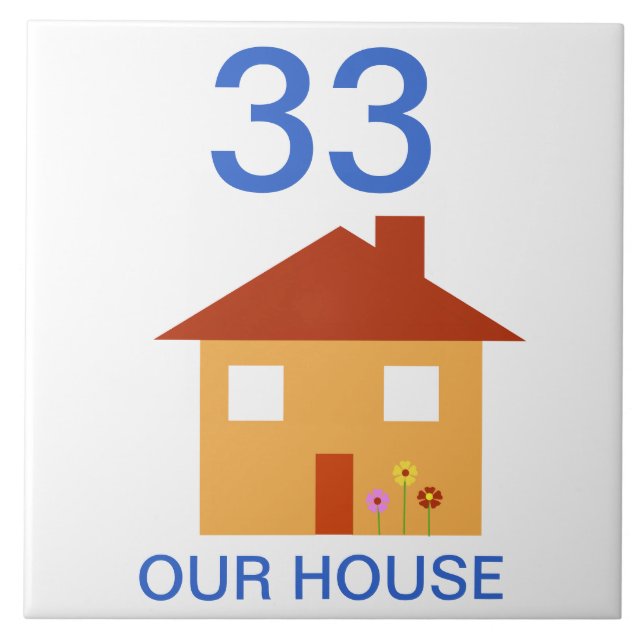 house number ceramic tile (Front)