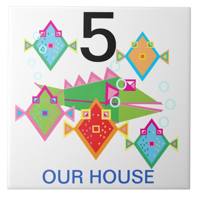 house number ceramic tile (Front)