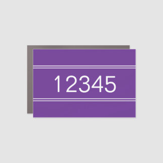 House Number Purple and White Mailbox Decal Magnet