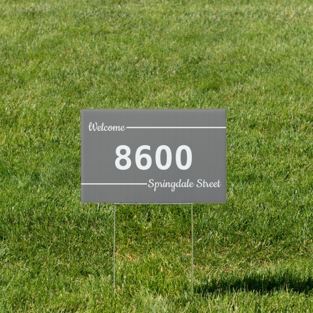 House Number | Street Address on Gray and White Sign (Insitu)