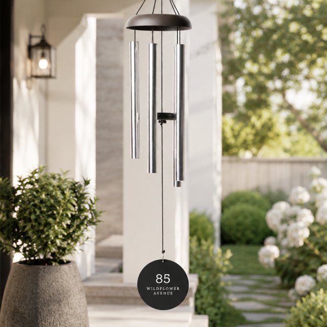 House Number Street Name Address Modern Black Wind Chime (Creator Uploaded)