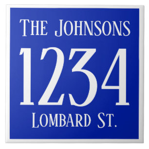 House Number with Street & Name Ceramic Tile