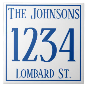 House Number with Street & Name Ceramic Tile