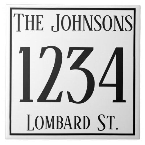 House Number with Street  Name Ceramic Tile