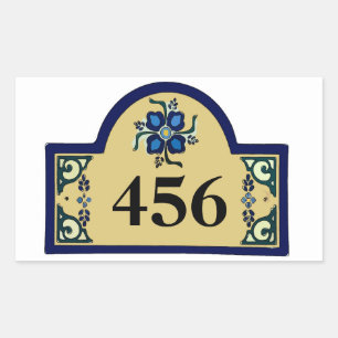 House Numbers Change Text Rectangular Sticker