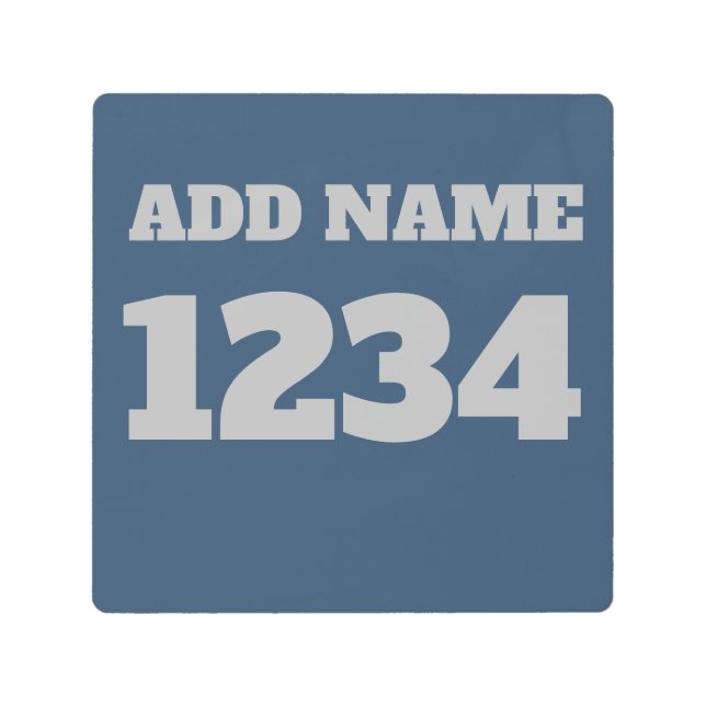 House Numbers on Metal, edit text, Metal Print (Front)