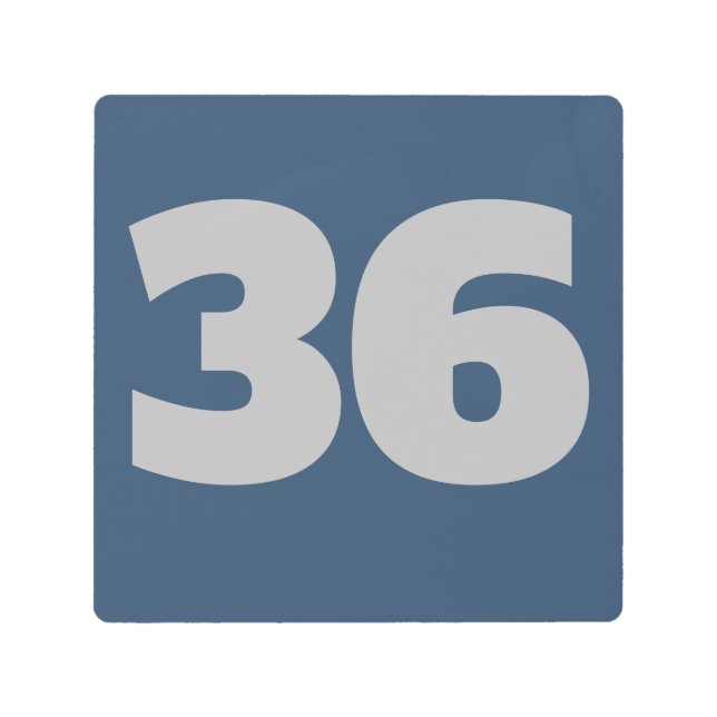 House Numbers on Metal, edit text, Metal Print (Front)