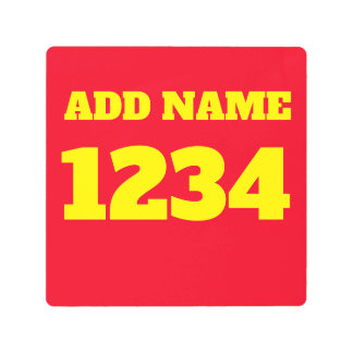 House Numbers on Metal, edit text, Metal Print