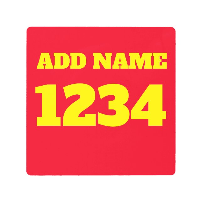 House Numbers on Metal, edit text, Metal Print (Front)