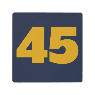 House Numbers on Metal, edit text, Metal Print