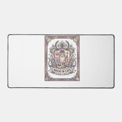 House Of Cats Cat Heraldry Coat of Arms Vintage Desk Mat