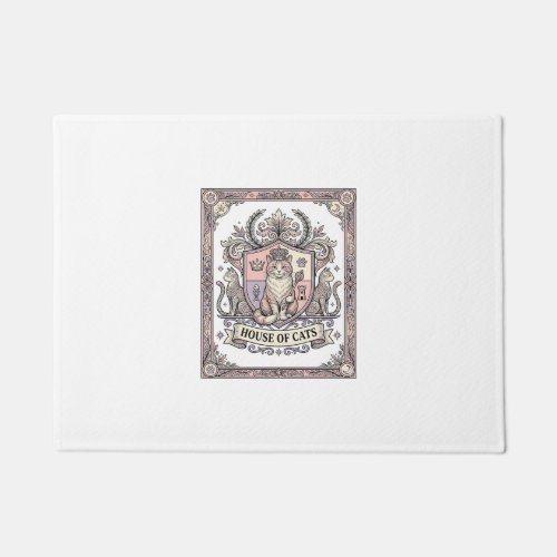 House Of Cats Cat Heraldry Coat of Arms Vintage Doormat