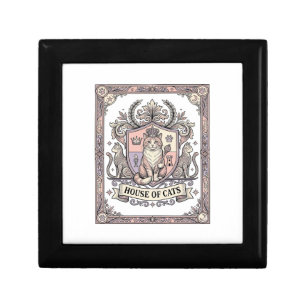 House Of Cats Cat Heraldry Coat of Arms Vintage Gift Box