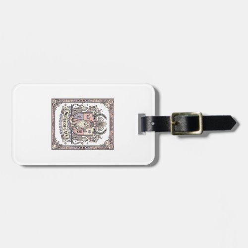 House Of Cats Cat Heraldry Coat of Arms Vintage Luggage Tag