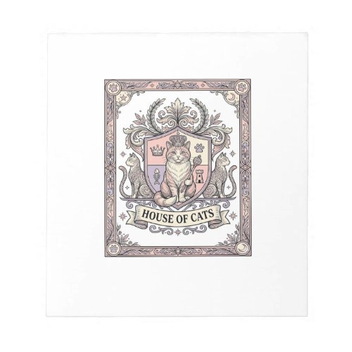 House Of Cats Cat Heraldry Coat of Arms Vintage Notepad