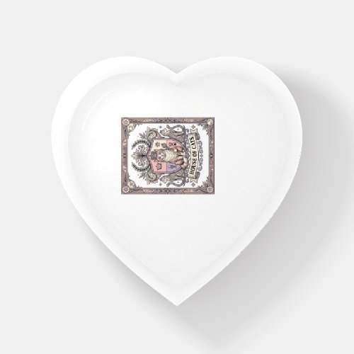 House Of Cats Cat Heraldry Coat of Arms Vintage Paperweight