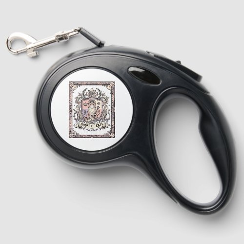 House Of Cats Cat Heraldry Coat of Arms Vintage Retractable Pet Leash