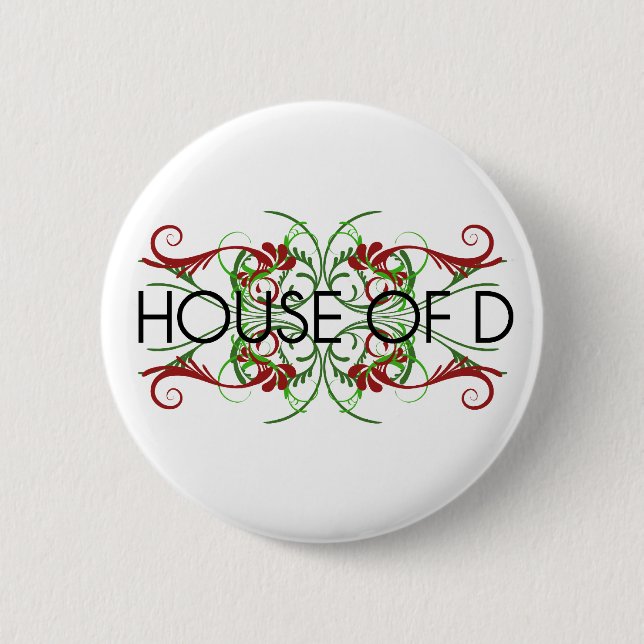 house of d logo pinback button (Front)