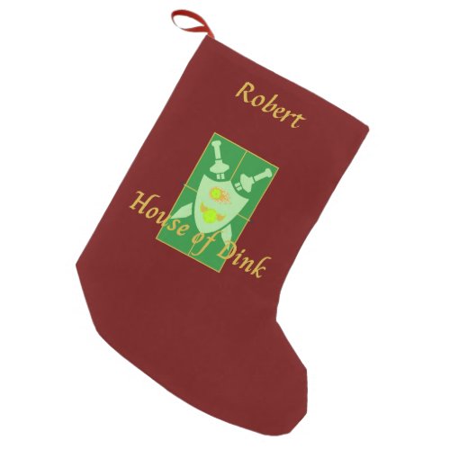 House of Dink Pickleball Crest Personalized  Small Christmas Stocking