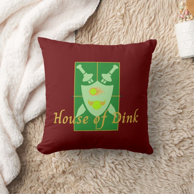 House of Dink Pickleball Crest   Throw Pillow (Blanket)