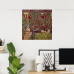 House of Guardaboschi by Gustav Klimt, Vintage Art Poster<br><div class="desc">The House of Guardaboschi (1912) by Gustav Klimt is a vintage Victorian Era fine art symbolism painting. An exterior view of a country cottage house with flowers and plants in the windows and ivy growing on the walls. A blue bench is up against the home overlooking the garden. About the...</div>