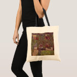 House of Guardaboschi by Gustav Klimt, Vintage Art Tote Bag<br><div class="desc">The House of Guardaboschi (1912) by Gustav Klimt is a vintage Victorian Era fine art symbolism painting. An exterior view of a country cottage house with flowers and plants in the windows and ivy growing on the walls. A blue bench is up against the home overlooking the garden. About the...</div>