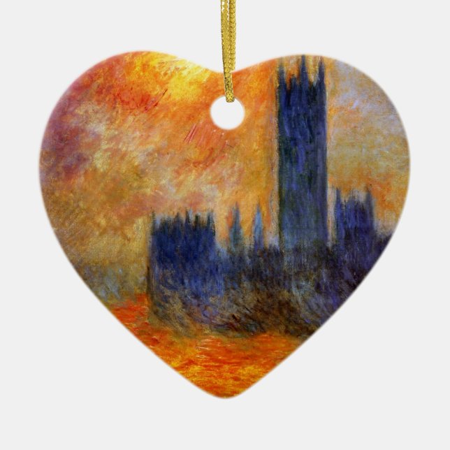 House of Parliament Sun - Claude Monet Ceramic Ornament (Front)