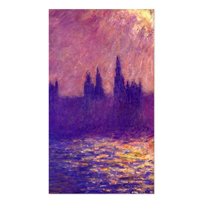 House of Parliament Sunlight Effect, Claude Monet Business Card Template
