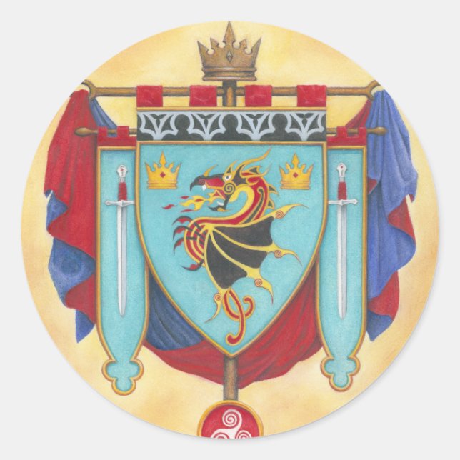 House of Pendragon Banner Classic Round Sticker (Front)